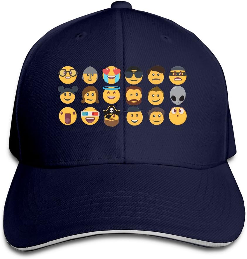 NJ Apparel Emoji Faces Flexfit Cap With Sandwich Peak Navy