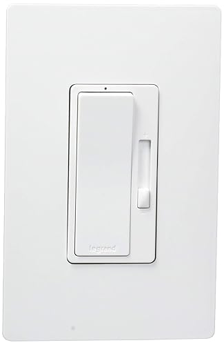 Miniatura 1 de Legrand Radiant RHCL453PWPW - Interruptor de atenuación de 3 vías con placa de pared, interruptor de atenuación basculante decorativo para bombillas