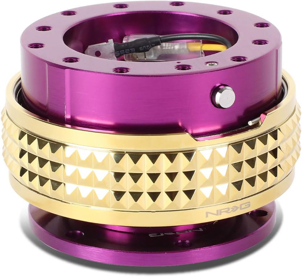 NRG Innovations SRK-210PP/CG Quick Release Kit (Purple Body / Chrome Gold Pyramid Ring)