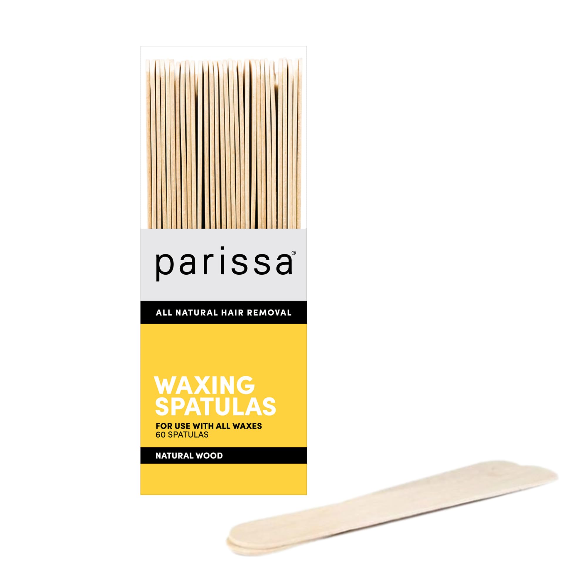 Parissa Large Waxing Spatulas – 60 Pack | Wooden Wax Applicator Sticks for Body, Legs & Arms | Professional Quality, Biodegradable Waxing Sticks for All Wax Types