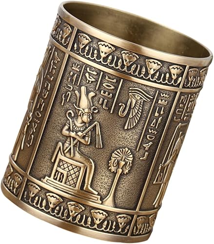 Portalápices de ídolo egipcio, portalápices de metal, soporte para bolígrafo de oficina, soporte para bolígrafo vintage, soporte para brochas