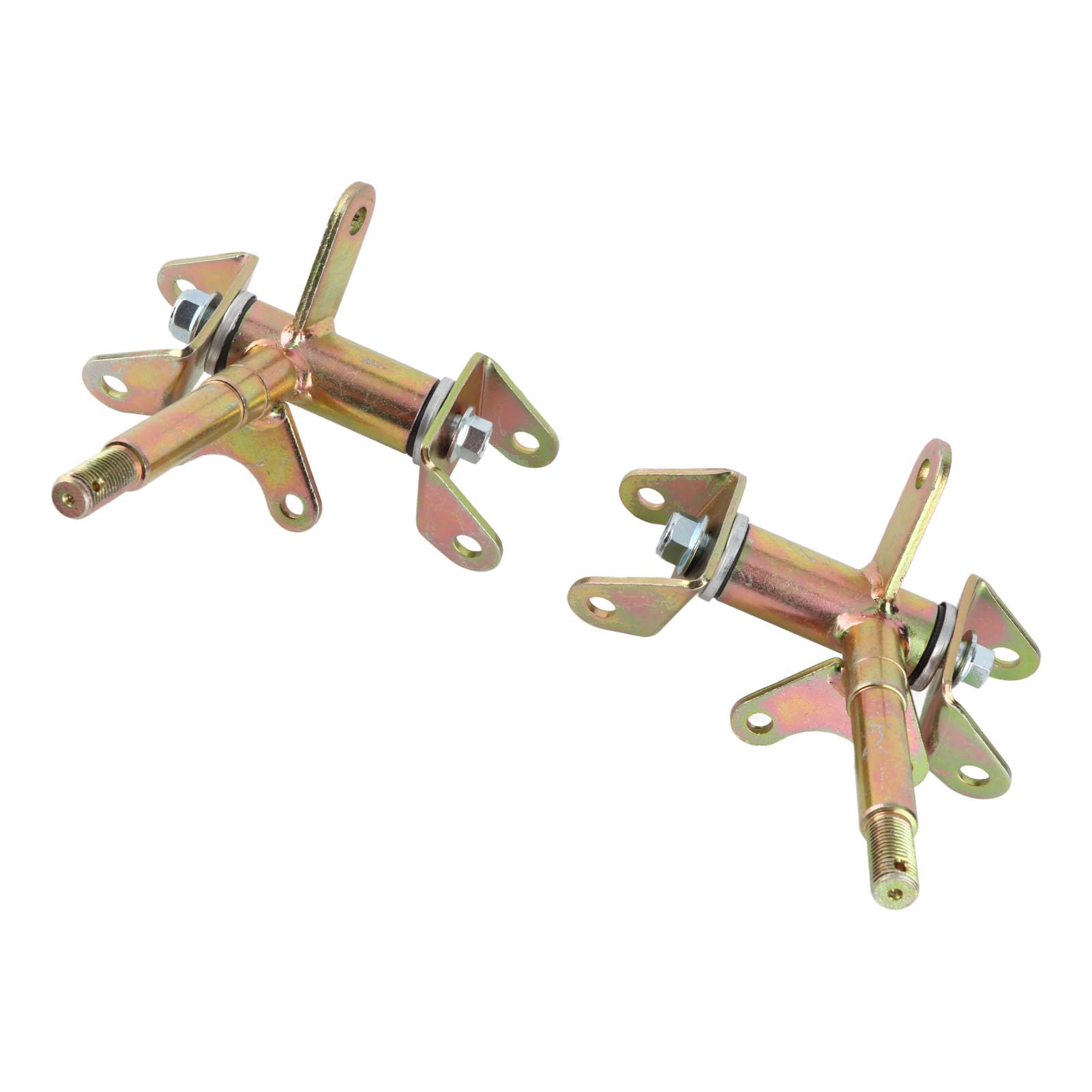 RiToEasysports 17 Mm Achsschenkel-Spindel, Vordere Achsschenkel-Spindel, Metalllegierung, 1 Paar Wärmebehandelt, 3 Bolzen, Links und Rechts, für Trommelbremse, ATV, Go-Kart, 50 Bis 150