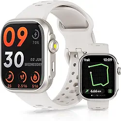 Smartwatch GPS, Relogio Smartwatch Feminino e Masculino,Tela HD de 1,85', Alexa, 100 Esportes,Frequência Cardíaca e Monitoramento do Sono, 3ATM à rova d'água,Compatível com Android iOS FB041