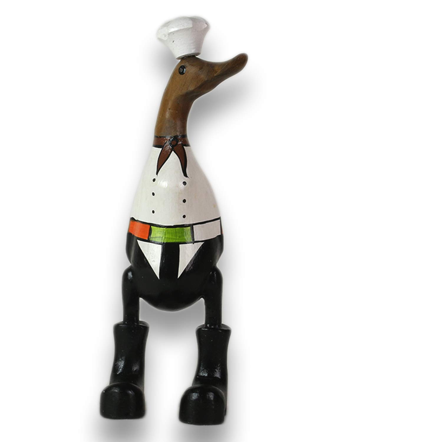 ART-CRAFT Holz Ente Lauf Ente Gartendeko Figur aus Bambus Wu