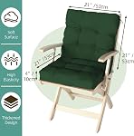 Coussin de chaise extérieure, 42x21x4 Coussins de patio de pouce pour fauteuils à manger/Rocking, coussinet de siège souple à l'arrière avec attaches, utilisation extérieure intérieure, résistant au faux & Imperméable, Vert foncé