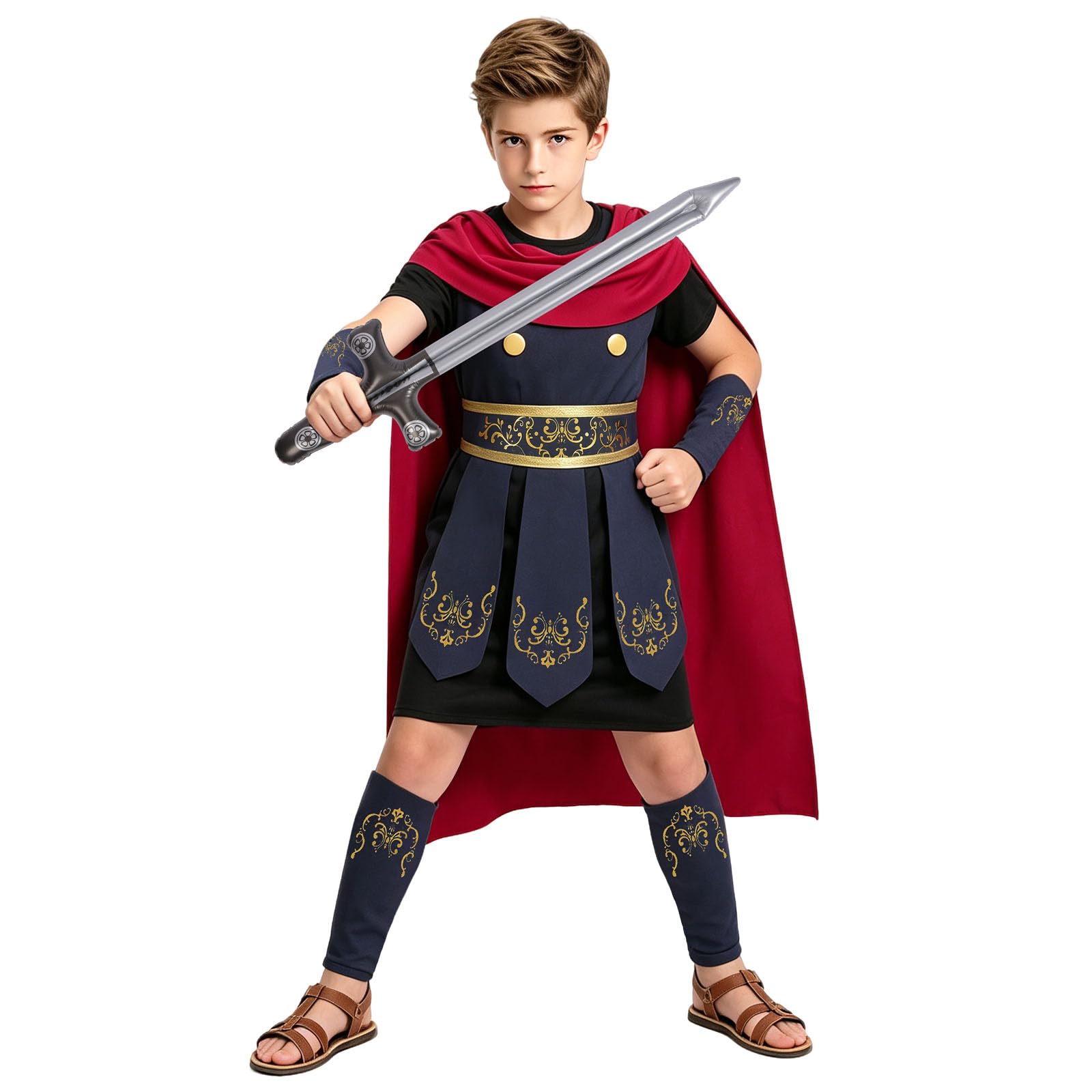 DiULi 6-piece Costumes Boys Roman Soldier Gladiator Centurion Fancy Dress