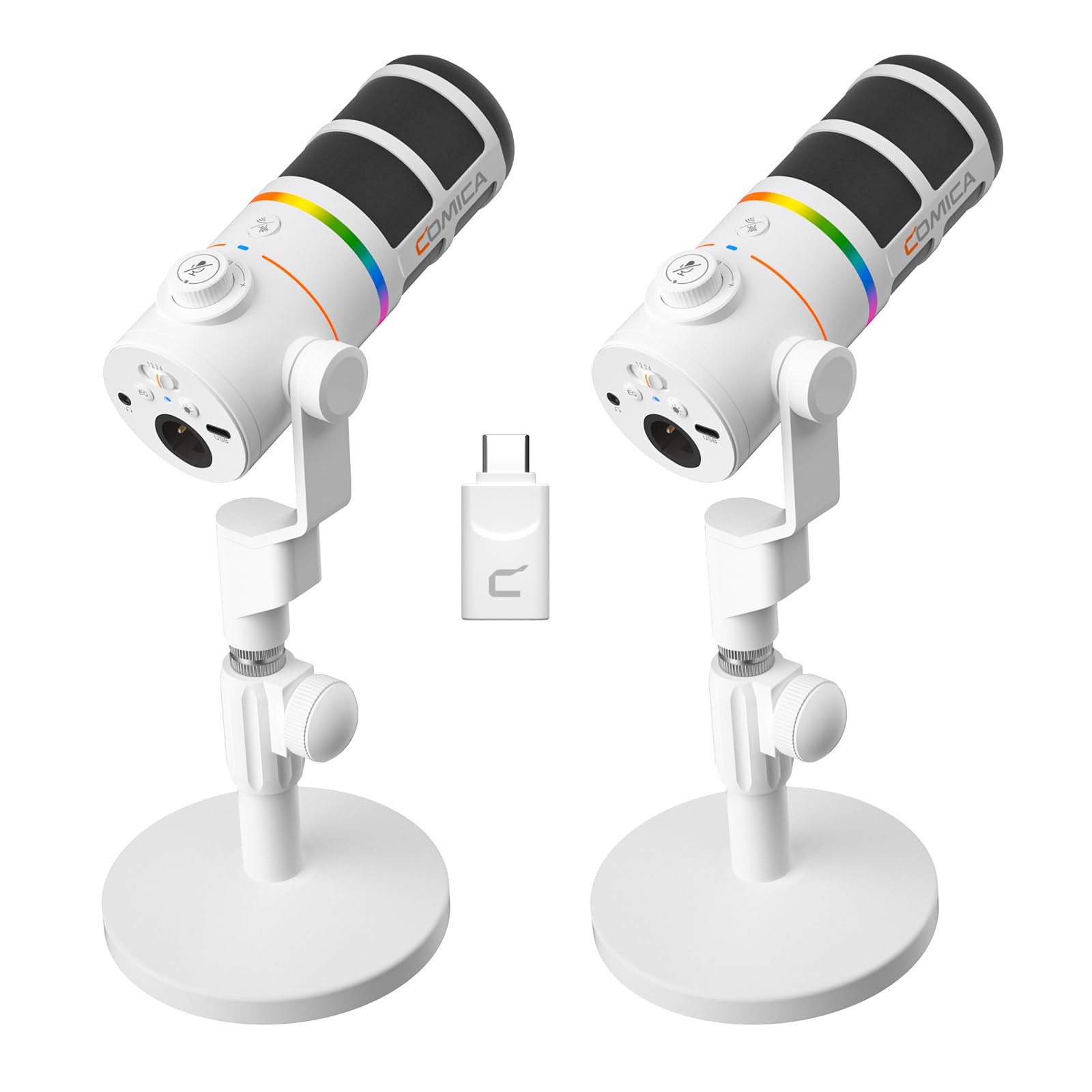 COMICA EJoy D10 Pro XLR/USB-C Dual Gaming Microphone for Podcasting Recording,Wired/Wireless Dynamic Computer Mic for Desktop with RGB,Mute,Noise Reduction,for PS4,PS5,Dual Host Live Streaming,Youtube-image-40