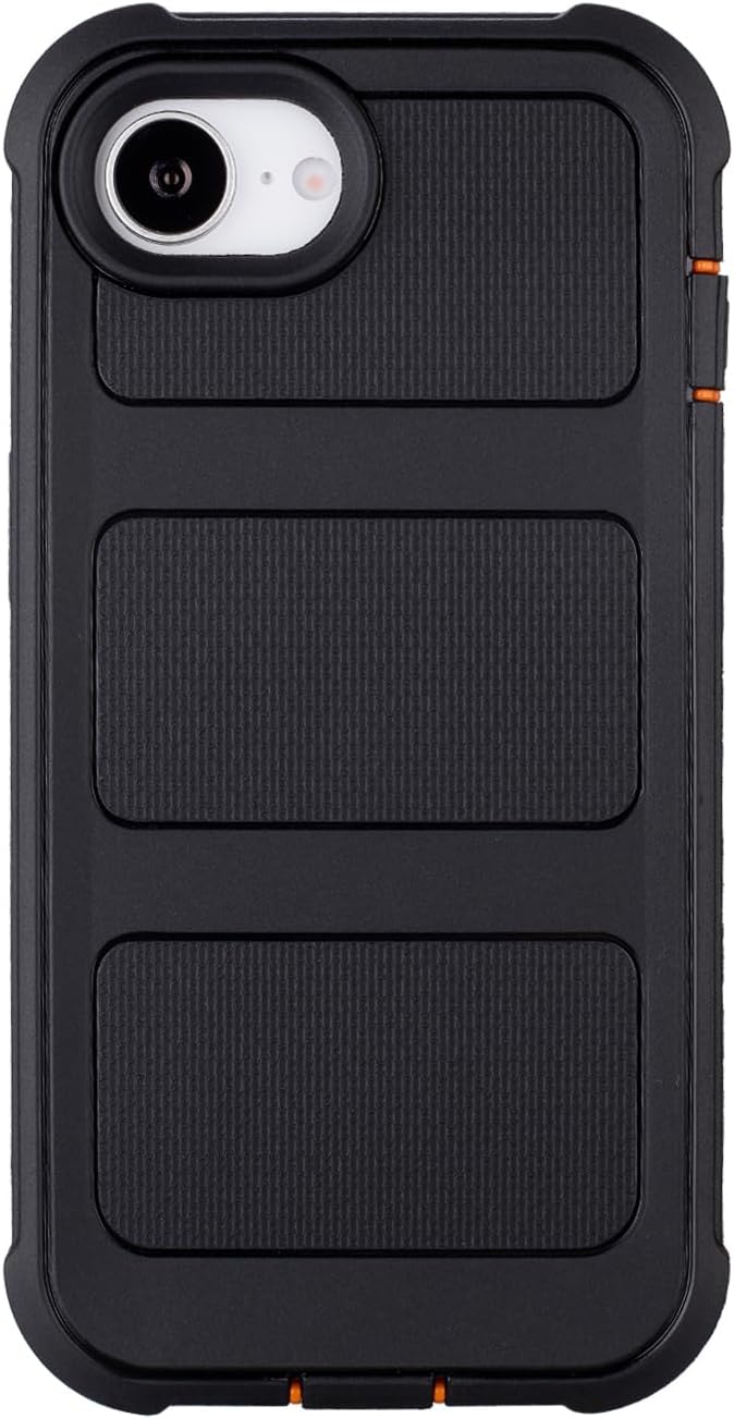 for Defender Phone Case iPhone 16 e Case with Belt Clip, for Shockproof iPhone 16e PhoneCase Rugged, 2 Layers of Sturdy for iPhone16e Cases Heavy Duty, Military-Grade Cover for 16eCase Black & Orange - Image 7