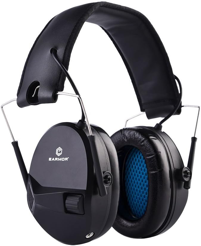 EARMOR Electronic Shooting Earmuffs - Ear Hearing Protection - Noise Reduction Headphone NRR 22 - Protector Hunting Factory Vehicles
