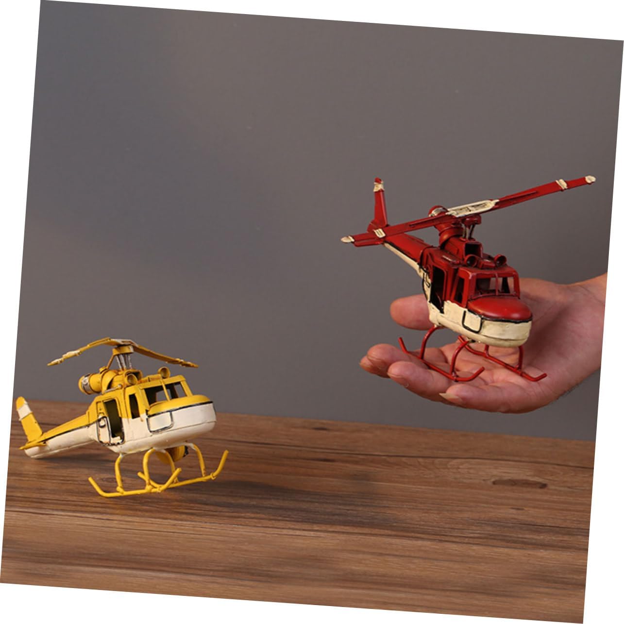 Retro Iron Biplane Model Craft for Home and Office Decor Vintage Yellow Airplane Ornament for Display Aviation Enthusiasts and Collectors