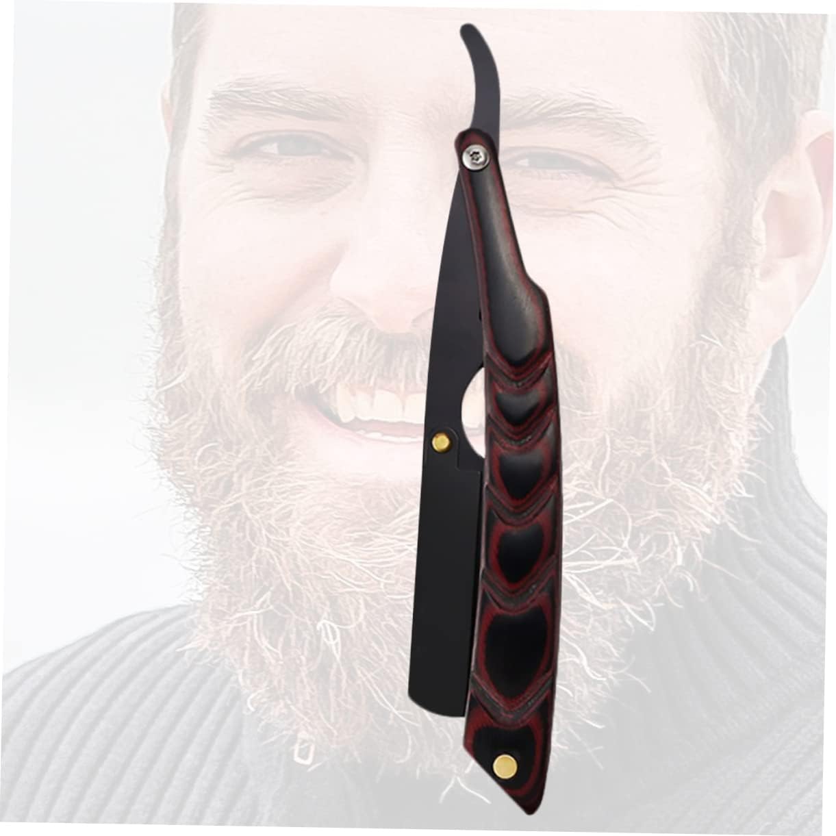FRCOLOR Stainless Steel Folding Beard Trimming Tool Portable Hand Shaver Holder for Easy Grooming Lightweight Without Blades Practical Hairdressing Accessory for Men