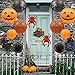 UNIQOOO 12Pcs Halloween Hanging Decorations Paper Lanterns, Jack-O'-Lantern Spider Skeleton Pumpkin for Indoor & Outdoor Spooky Home Decor, Party Supplies Props, 12