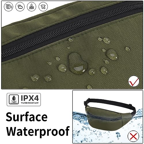Bauchtasche Gürteltasche Hüfttasche Sport Wasserdicht Gürteltasche Damen Brustbeutel Nylon Herren Sport Tasche Outdoor Reisen Wandern Laufen Joggen Hundetraining (Olive-1)