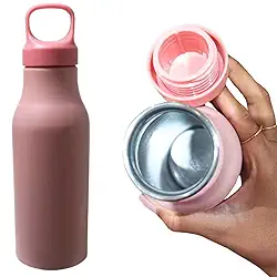 Garrafa Squeeze de Agua 650ml Alumínio para Academia Atividades Físicas com Alça Sanfe (Rosa)