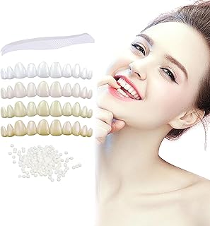 Denture Repair kit Temporary Fake Teeth Replacement Kit Filling The Missing Broken Tooth and Gaps, Moldable Fake Tooth Artfifical Teeth (6PCS/Set)