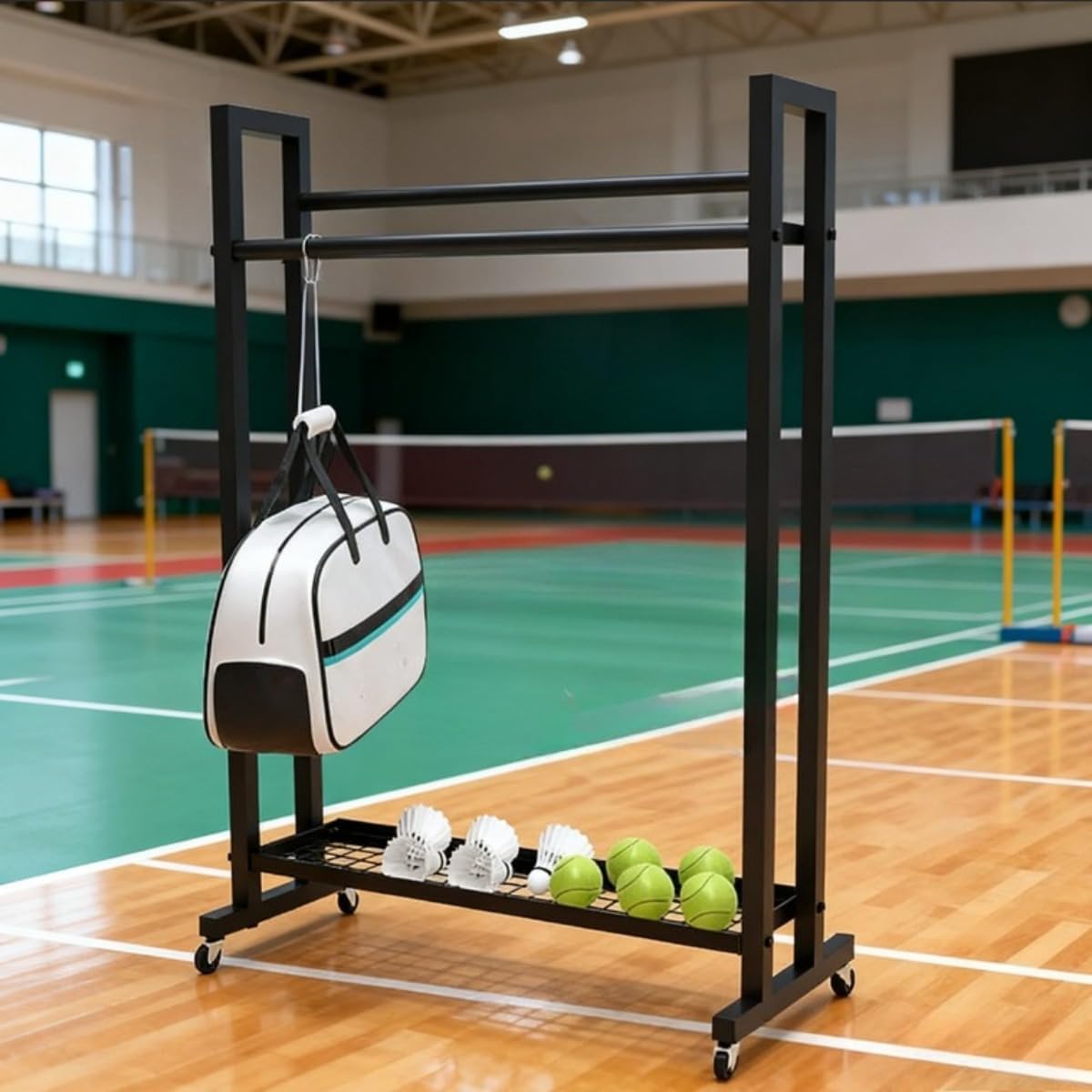 KuBen 収納バスケット ピンポンパドルホルダー テニス ホルダー フロアテニスラケットホルダー バドミントンラケット収納ラック