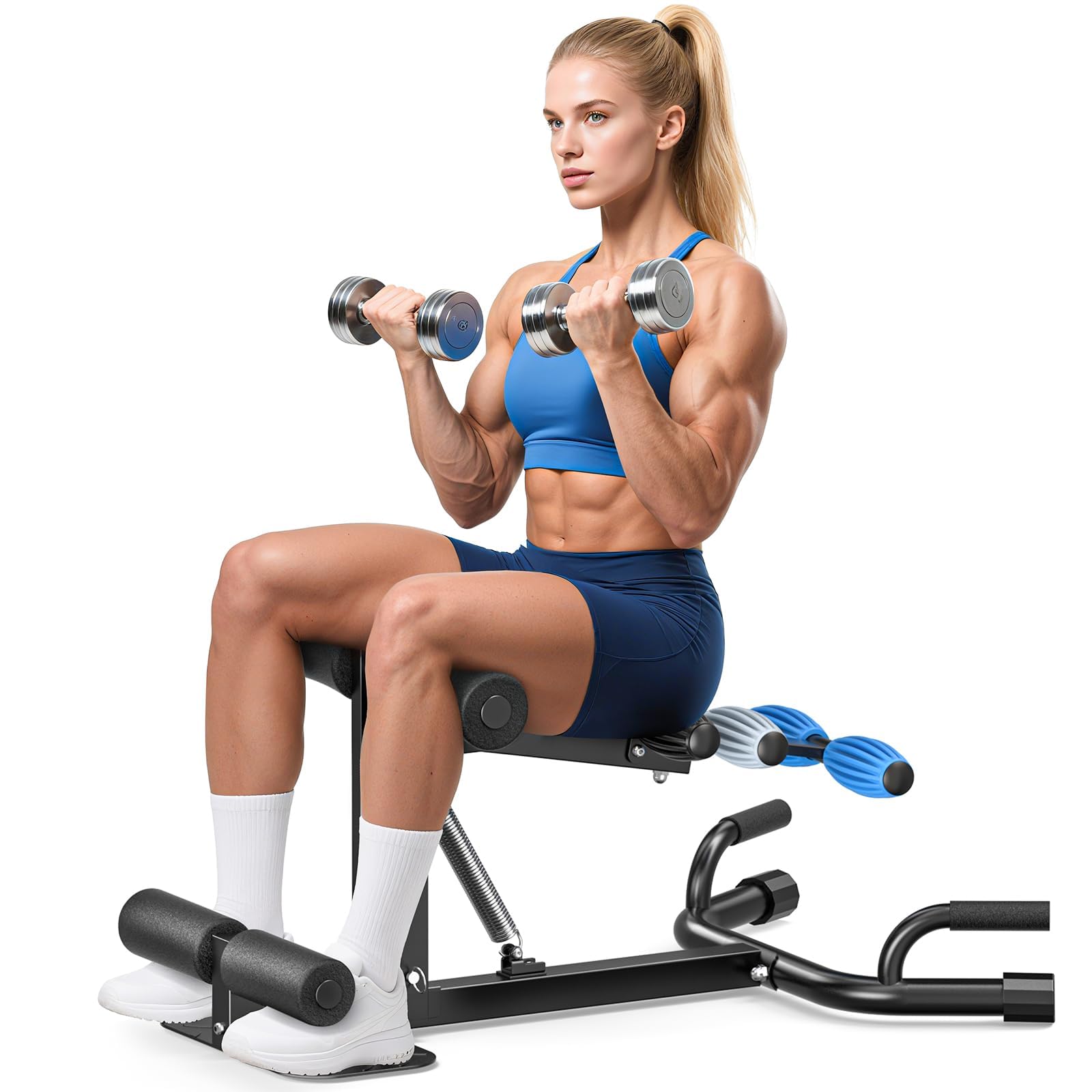 3 Colors Deep Squat Machine for Women, Adjustable Glutes Trainer Machine, Core & Abs for Low Impact Lower Body Workouts, Easy to Assemble Home Gym Push-Up Exercises, 350Lbs Weight Capacity