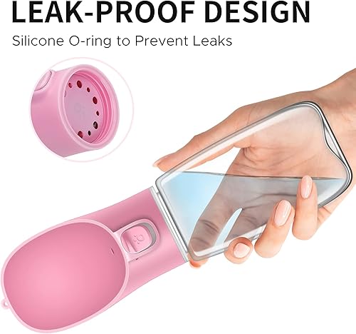 Miniatura 3 de Airoto Botella de agua para perro, cuenco de agua portátil de 19 onzas para perro, a prueba de fugas, dispensador de agua para perros, para caminar,