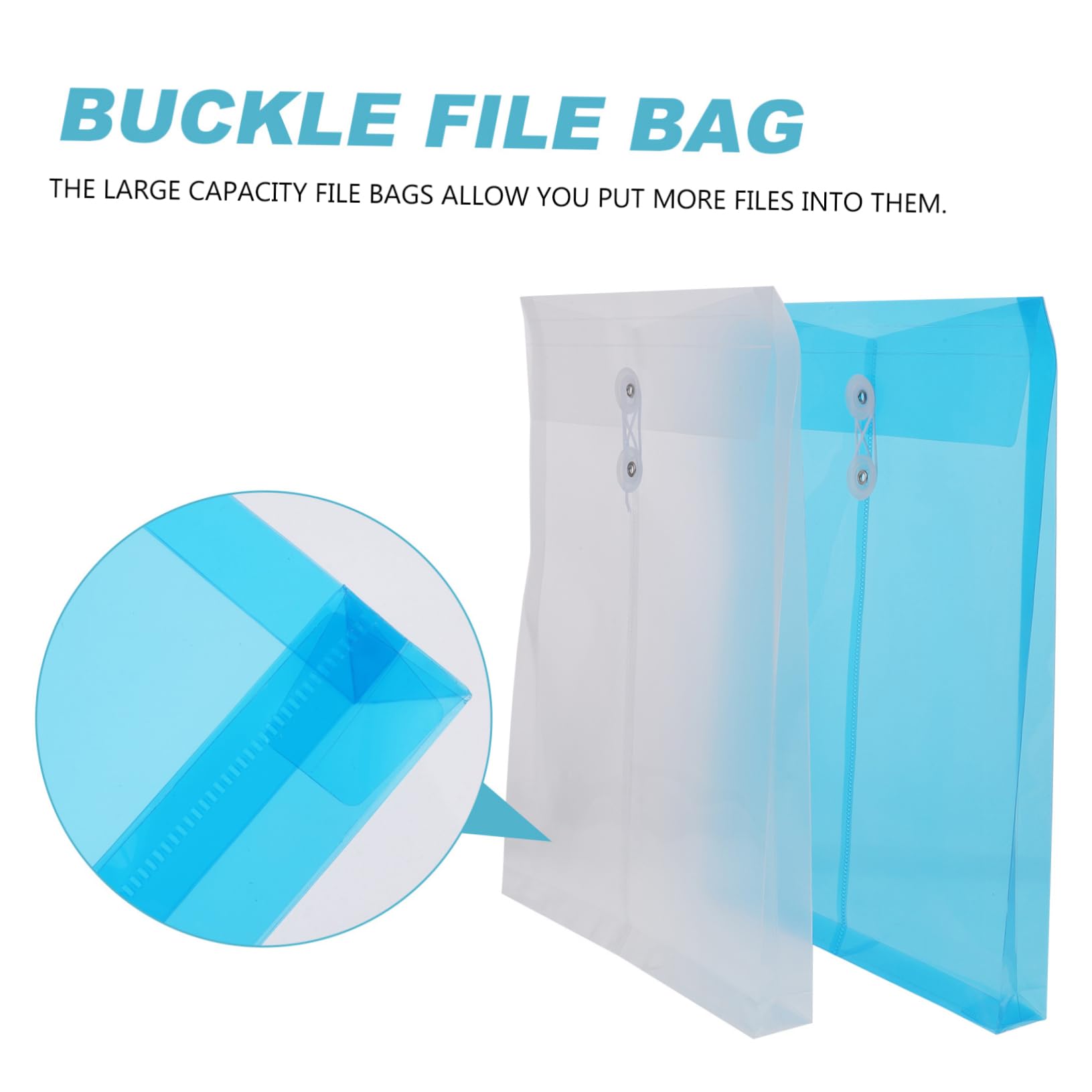 VILLCASE 3 Set Da 10 Pezzi Elegante Busta Portadocumenti in Plastica A4 Con Chiusura A Bottone Per Scuola Ufficio Viaggi Biglietti Da Visita Buste Riutilizzabili