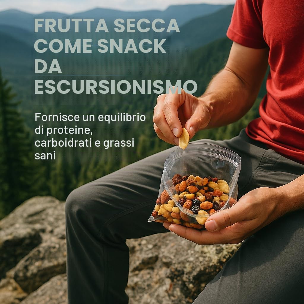 GiDeli Mangime studentesco Premium 5 kg miscela di frutta con arachidi, anacardi, nocciole, mandorle, noci, uvetta, mirtilli rossi e banane chips senza additivi