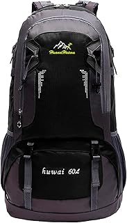 Mochila de gran capacidad para exteriores, 60 L, para senderismo, para estudiantes, escolares, para tiempo libre, para hombre, 6-10 l, color negro, talla única