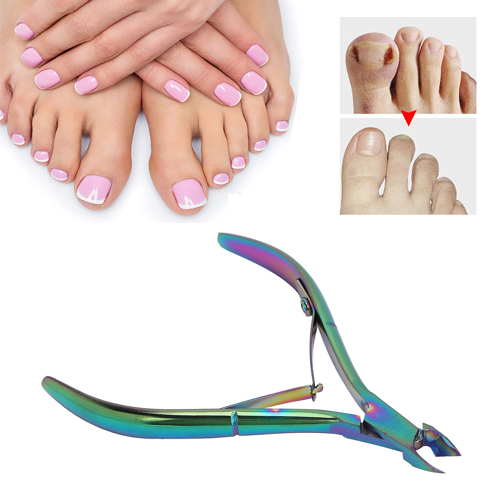 Tronchese per Cuticole, Rifinitore per Cuticole Professionale per la Rimozione della Pelle Morta, Strumento per Manicure Taglierina, Lima Professionale per Piedi in Metallo in Acciaio Inossidabile