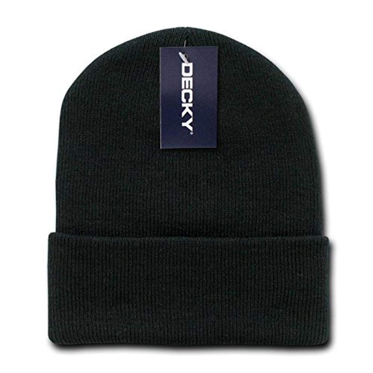 Decky Akrylowa dzianinowa czapka beanie - czarna