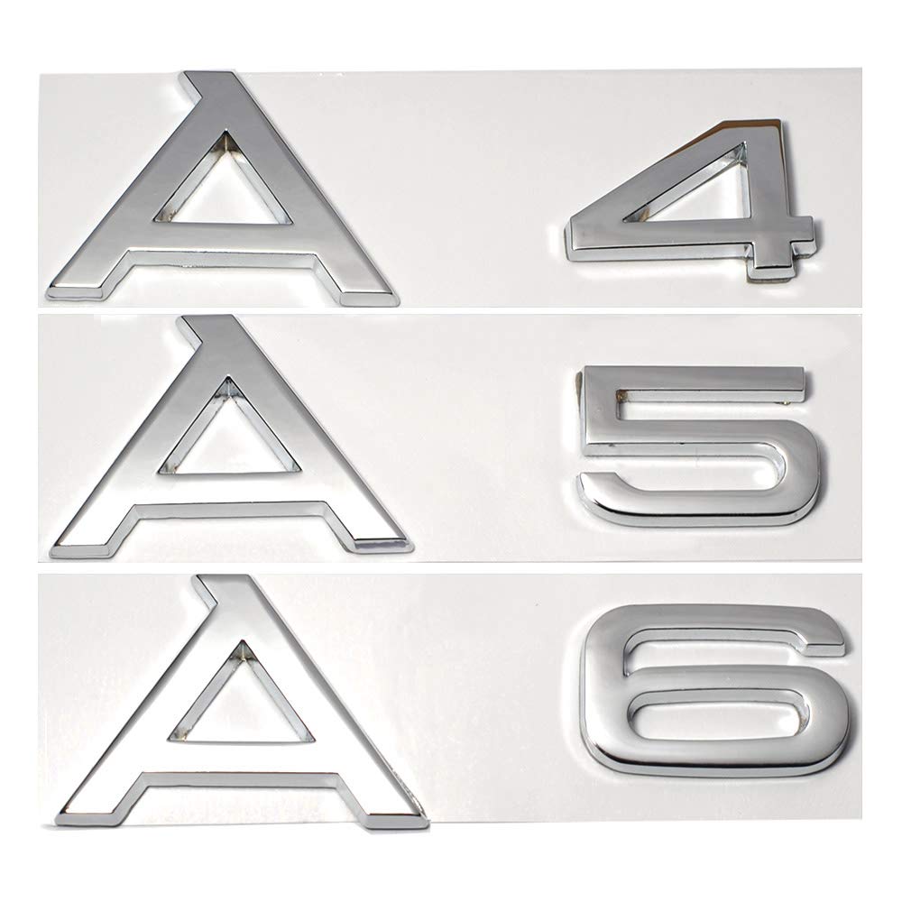 for Audi quattro A3 A4 A6 Q3 Q5 Q7 30 35 40 45 50 55TFSI, Car Displacement Stickers Limited 3D rear Emblem tail badge