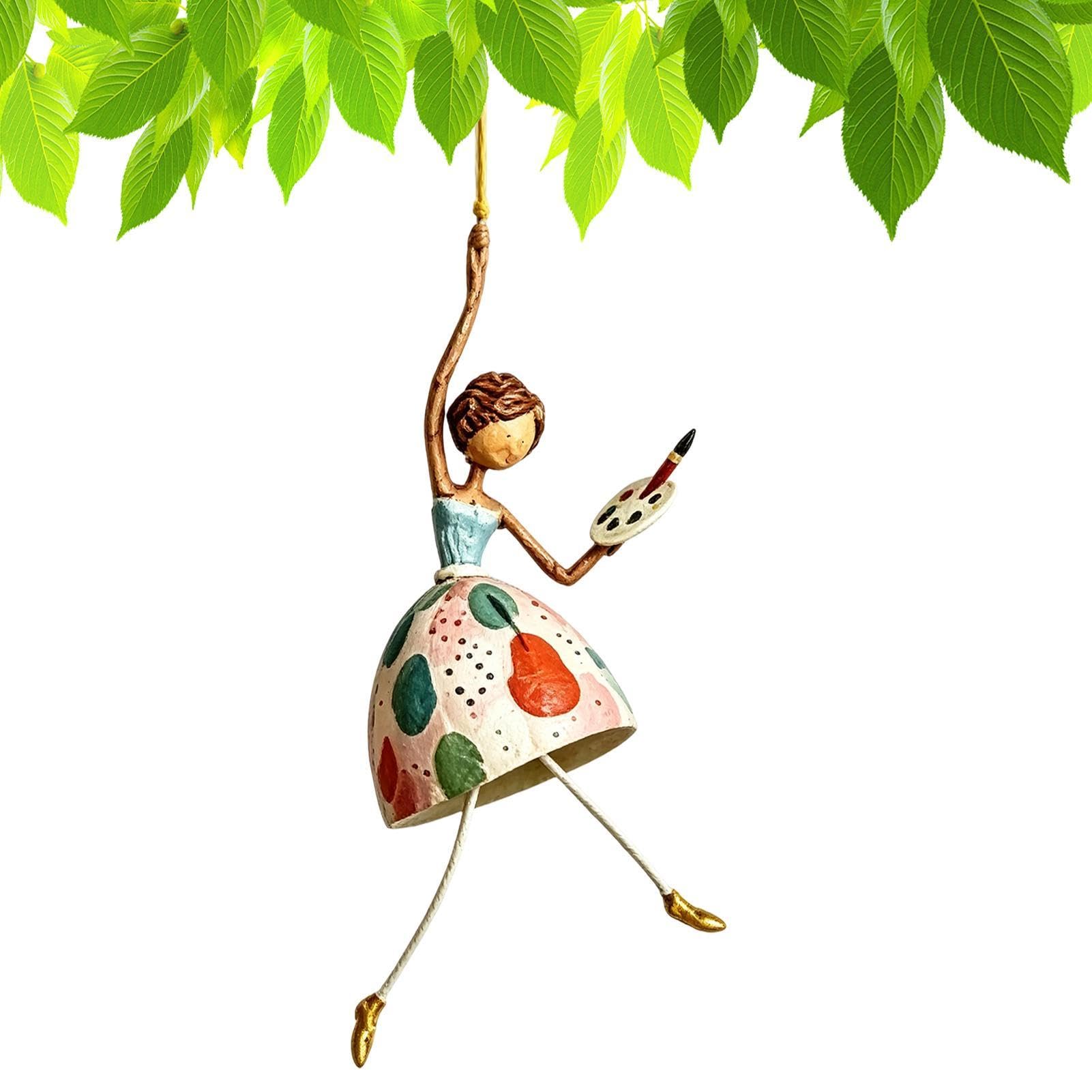 Whimsical Decor Vintage Dancing Lady Hanging, Art Wind Powered Decor