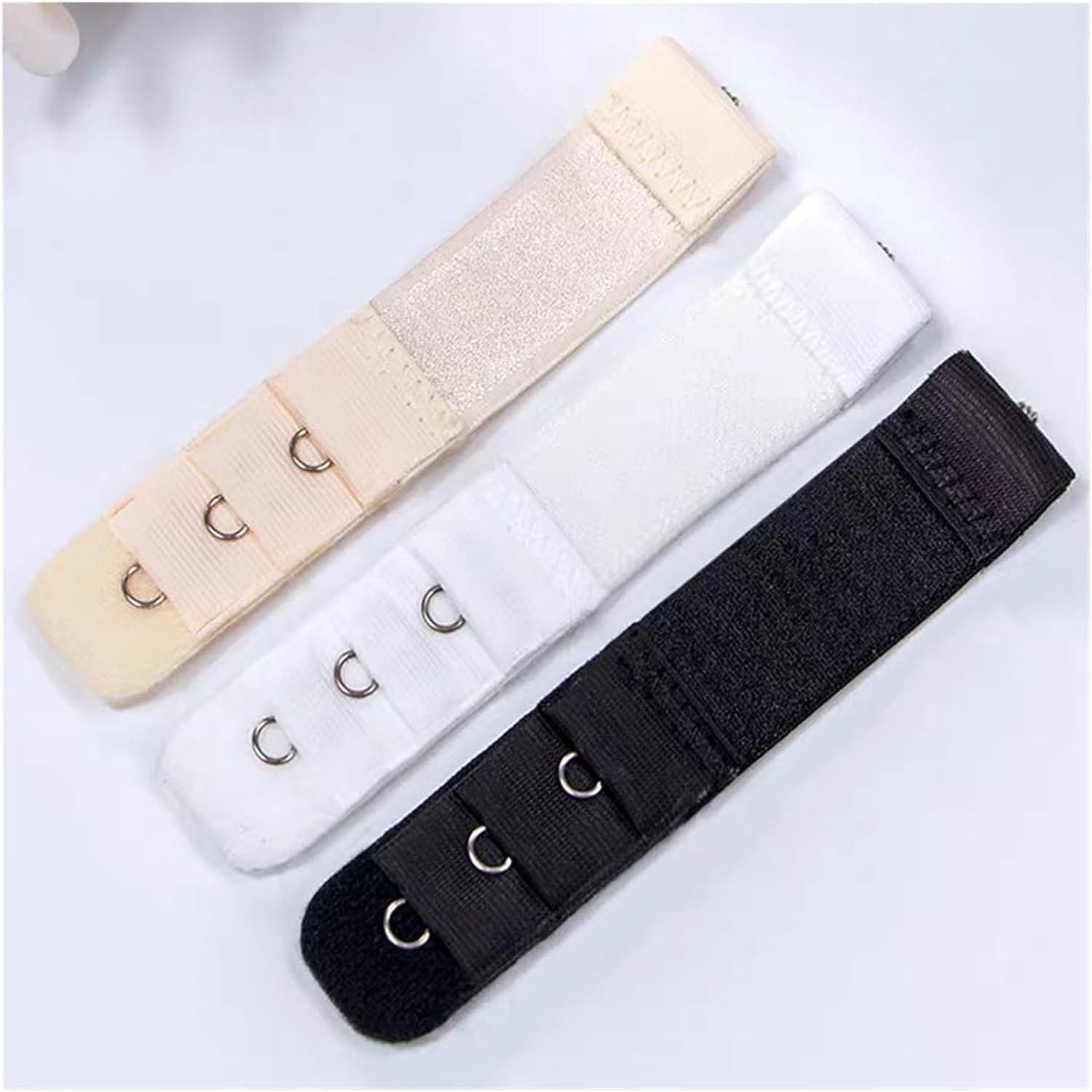 Sujetadores seguros, extensores versátiles, cierres giratorios, 1 fila y 3 ganchos, extensor de brasier, cierre de nailon, extensión de ropa interior, Rojo Rouge, 1Pc