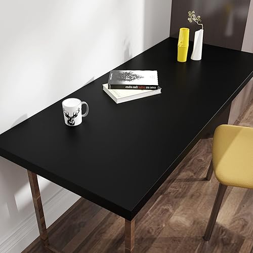 Miniatura 4 de VaryPaper Papel de contacto negro grueso de 32 x 118 pulgadas, papel adhesivo negro para despegar y pegar, extraíble, autoadhesivo, impermeable,