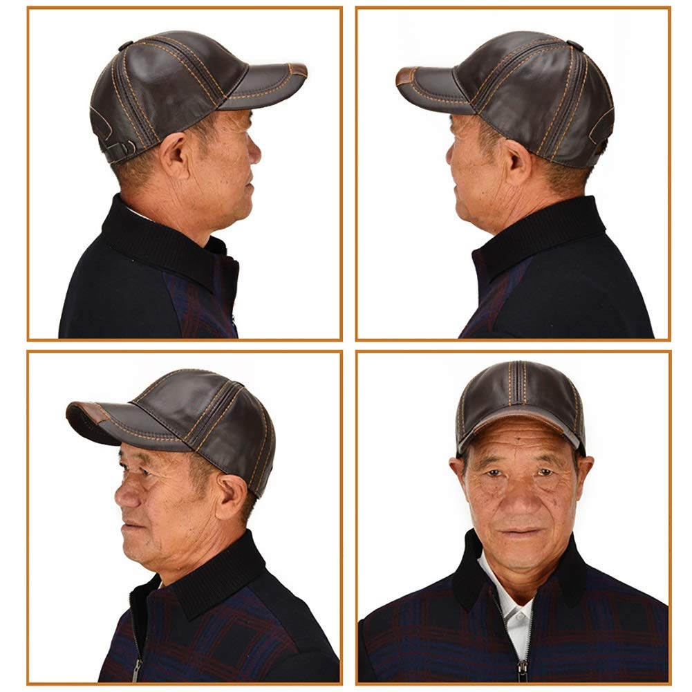 Sombreros de invierno, cuero unisex Golf gorra de béisbol de cuero con correa ajustable con gorra de hombre sombrero de primavera y otoño