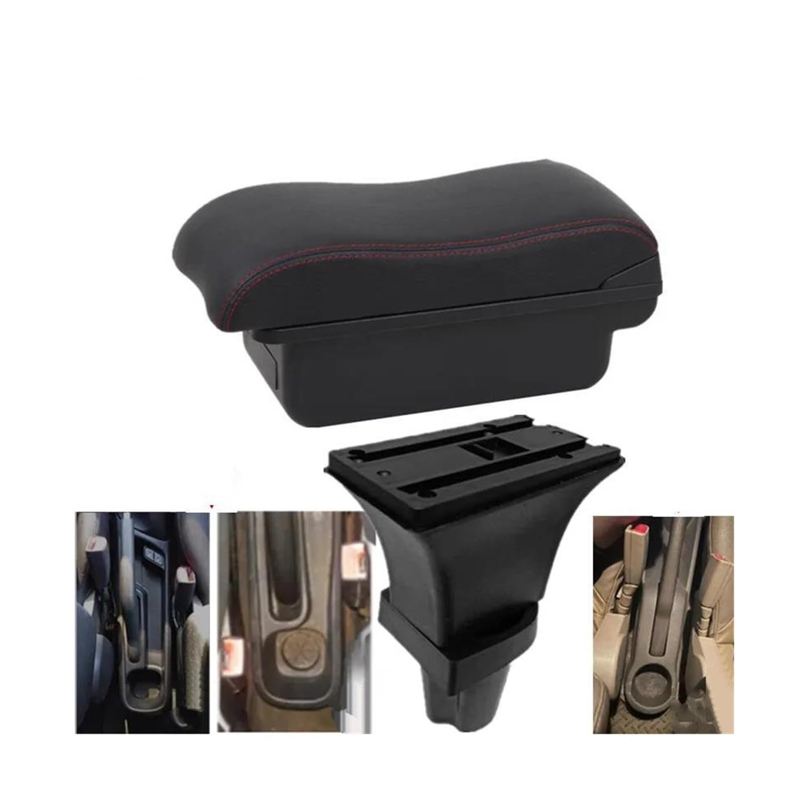 OOPUHKSY For Kia For Morning For Picanto Car Armrest Box Central Storage Box Interior Car Accessories Armrest Box(A1 red line No USB)