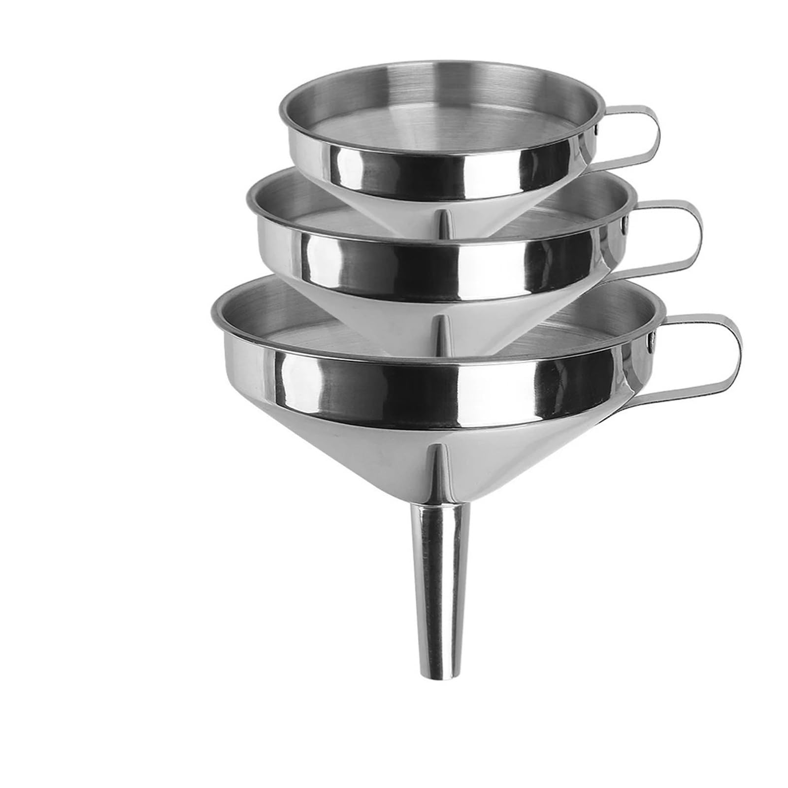 Embudos de Boca Ancha for Barra, Vino, Cerveza, Aceite, Embudo de Acero Inoxidable for enlatar, Herramientas de Cocina con Filtro Desmontable, Embudo de Metal(L-14 CM)