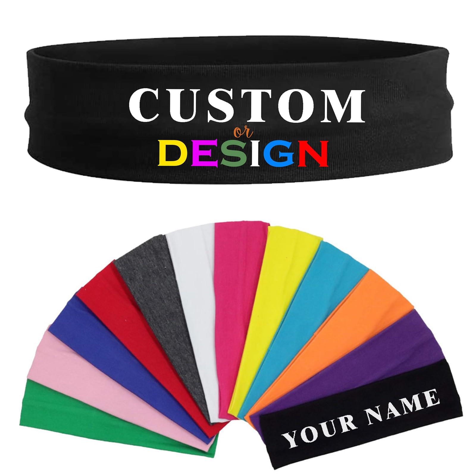 Sports Headband, Personalized Sweatband for Men and Women, Design Your Own Personalized Text, Name, Picture, Photo, Sports Headbands
