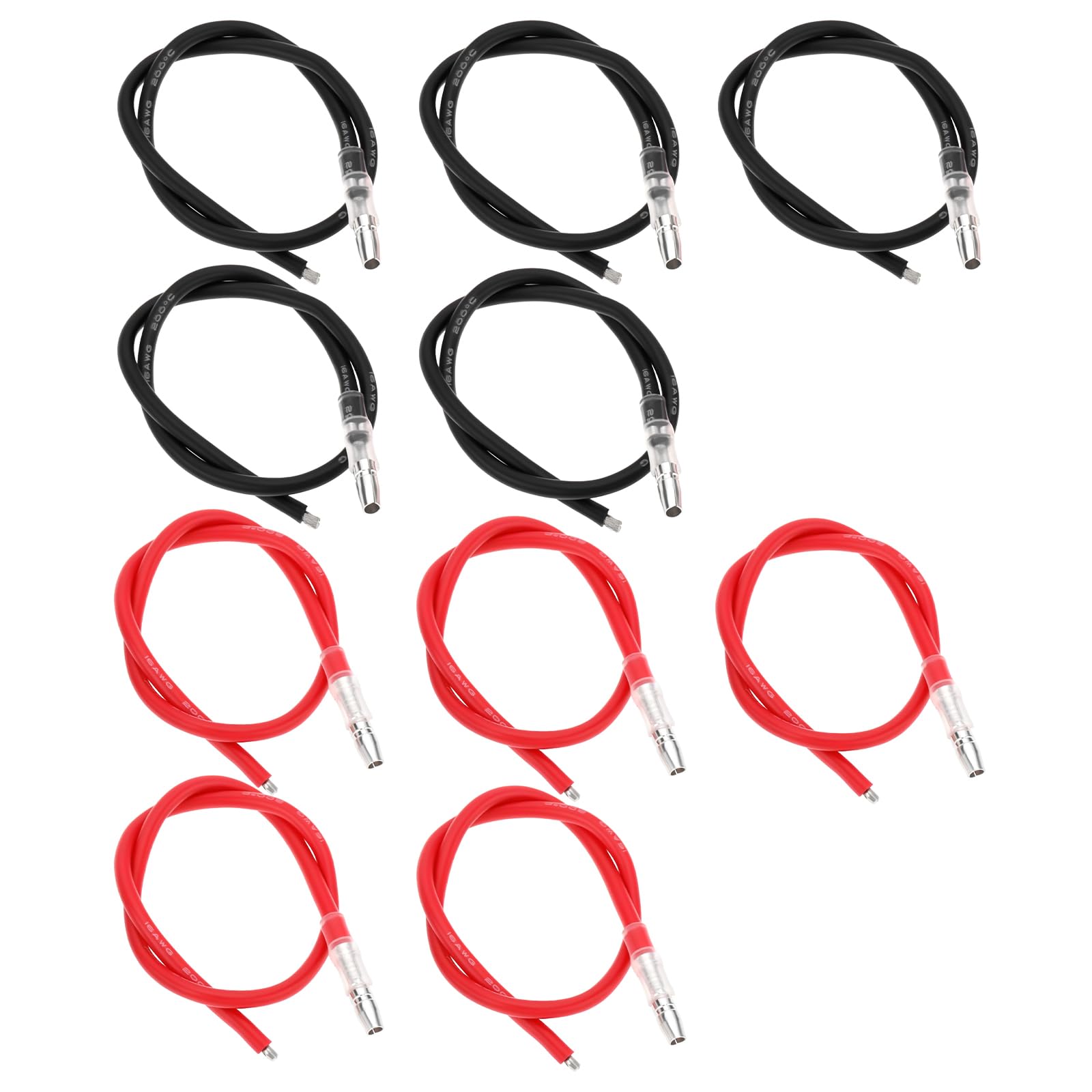 OTOTEC 10pcs 4mm RC Motor Cables 16AWG 15cm Silicone Connect Wire for 380 390 540 550 Brush Motors and Scx10 Trx4 D90 Gen8 Remote Control Cars Red