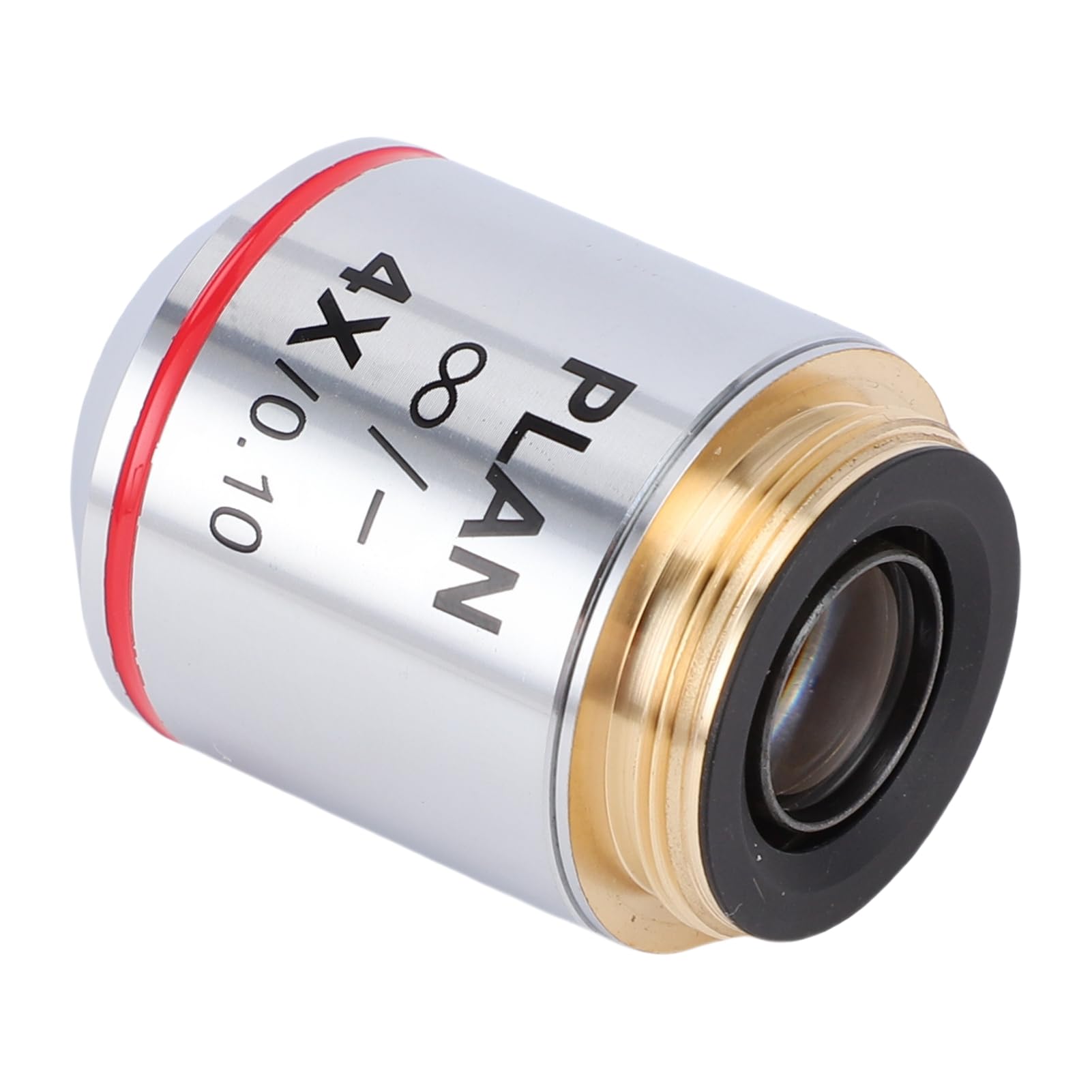 KIMISS Microscopio Objetivo Lente Alta Resolución 4X Aumento de Campo Plano Microscopio Biológico Lente para Investigación Educativa Interfaz de 20,2 Mm RMS