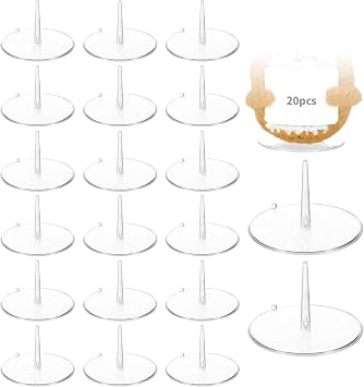 20 PCS Crochet Doll Stand, Acrylic Crochet Plushies Toy Display Stand, Emotional Support Pickle Base, Crochet Doll Display Base for Home DecorationRound