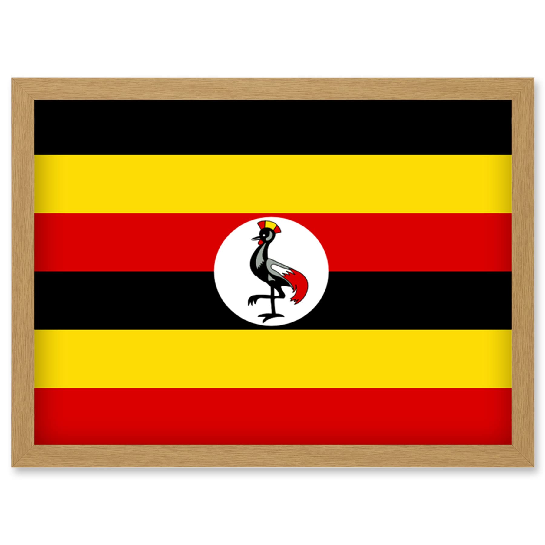Artery8 Uganda National Flag Patriotic Vexillology World Flags Country Region Poster Artwork Framed Wall Art Print A4