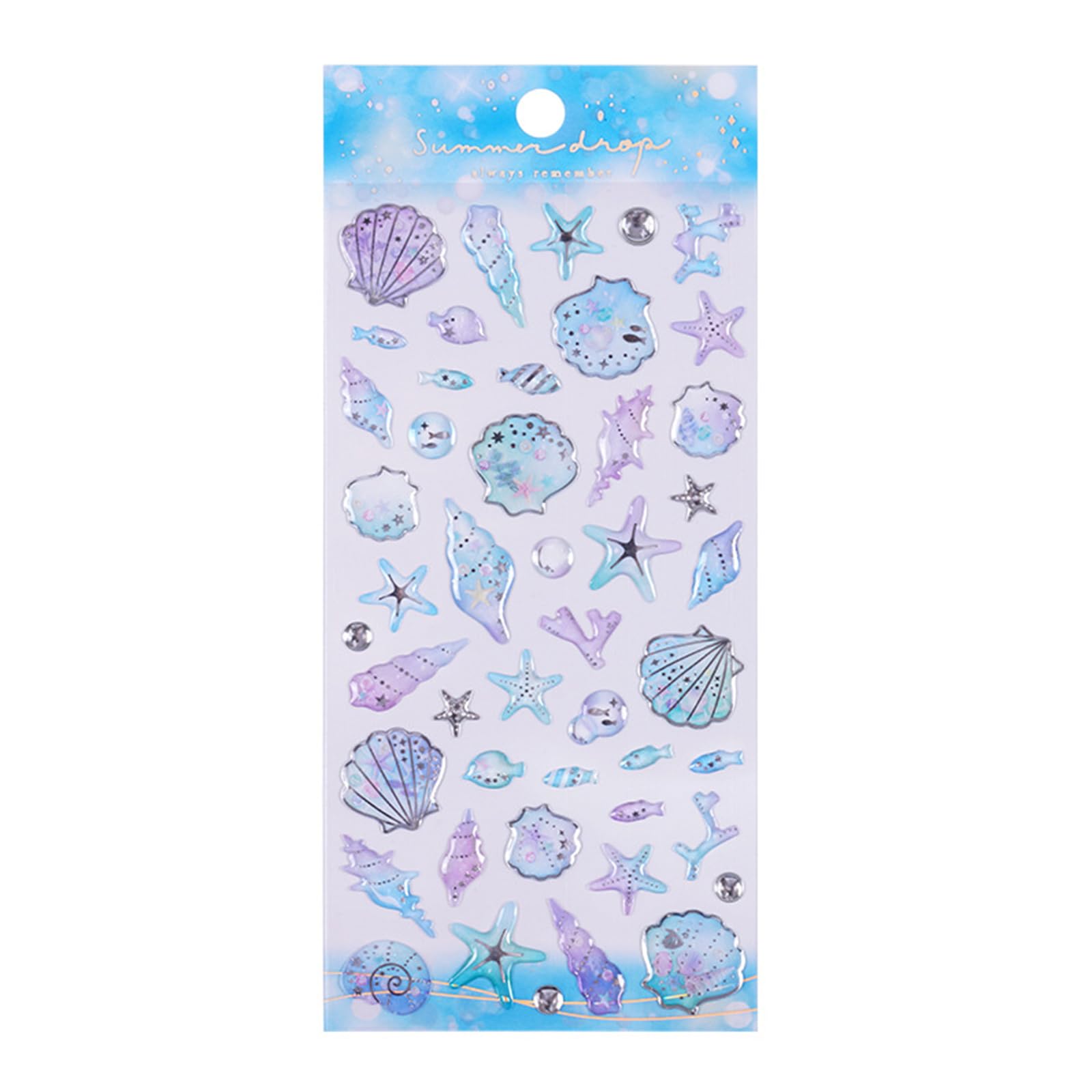 Sea Creatures Embossed PVC Sticker Kids Motivational Sticker Journal Notebook Scrapbooking Phone Laptop Decoration Album