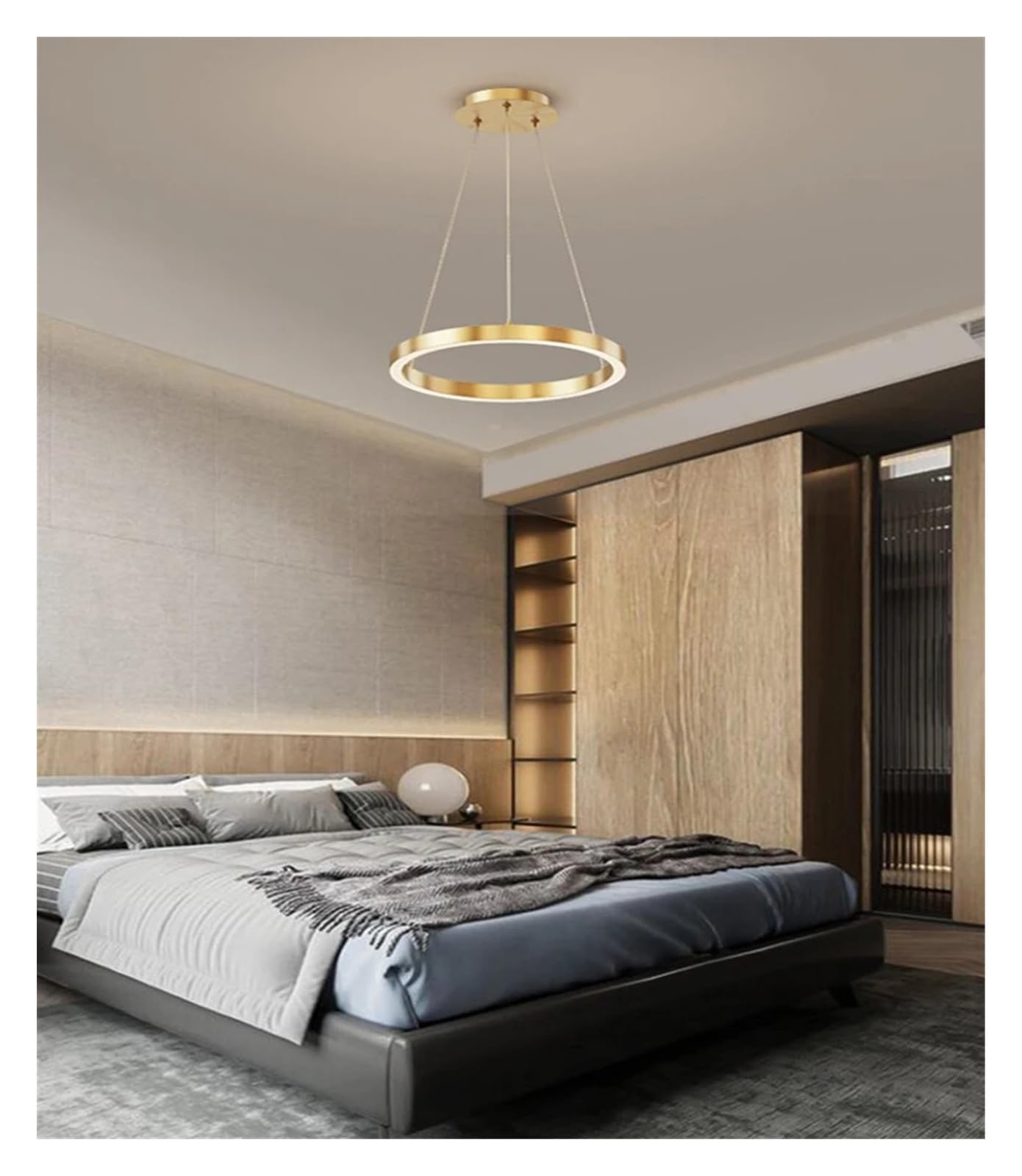 Nowoczesne lampy wiszące do jadalni, oświetlenie wewnętrzne, lampa sufitowa, żyrandol LED do salonu (40 cm, ściemnialny)