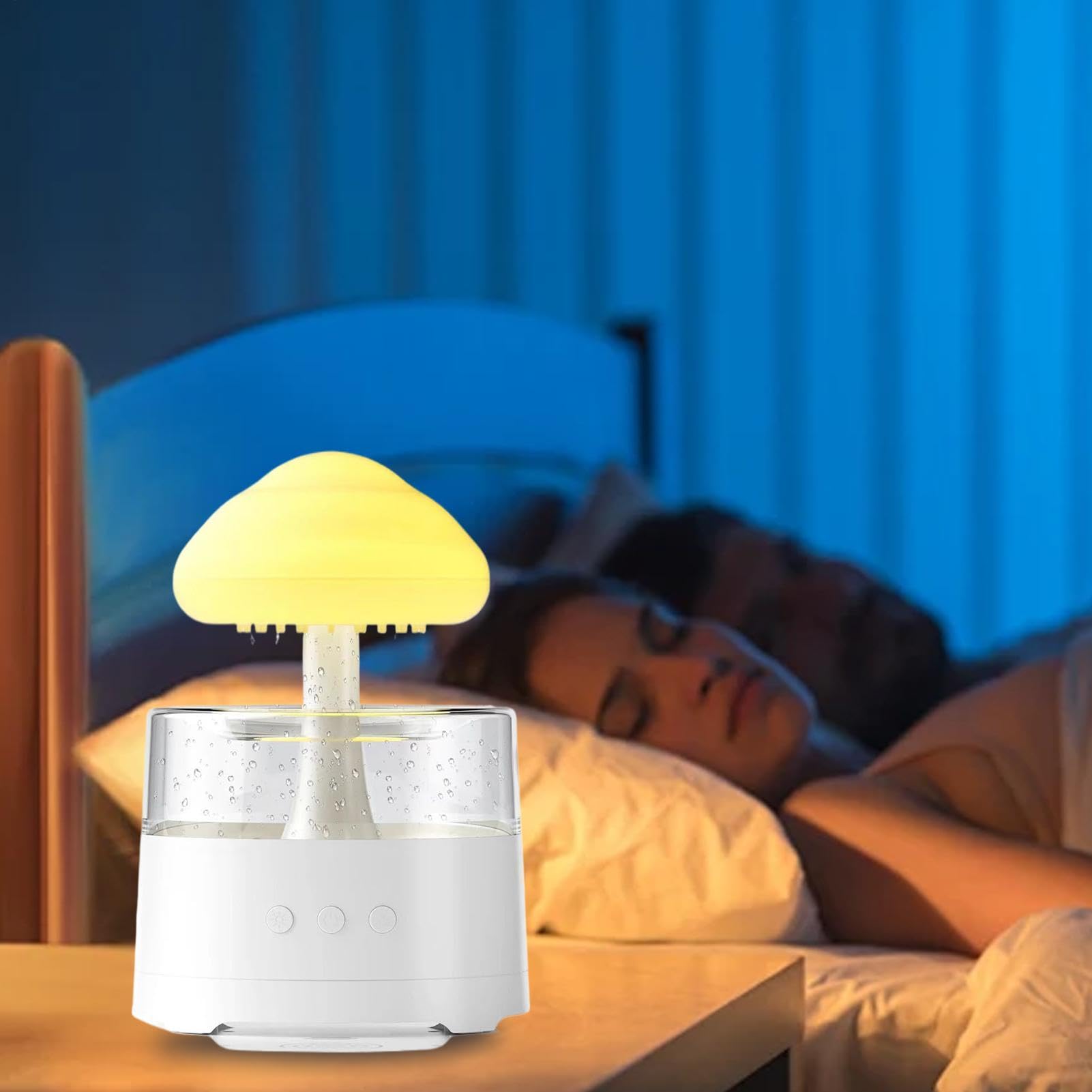 Umidificatore a forma di , umidificatore compatto ispirato ai funghi con illuminazione a LED morbida e emissione continua di per migliorare la qualità 'aria e l'atmosfera rilassante