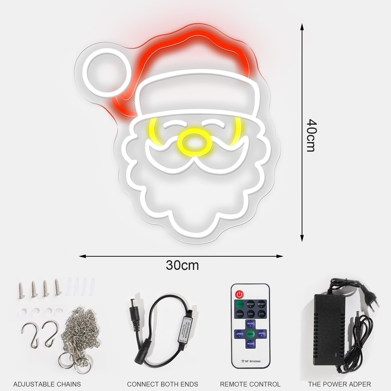 Amazon.co.jp: サンタクロースネオンサインカスタムクリスマスネオン