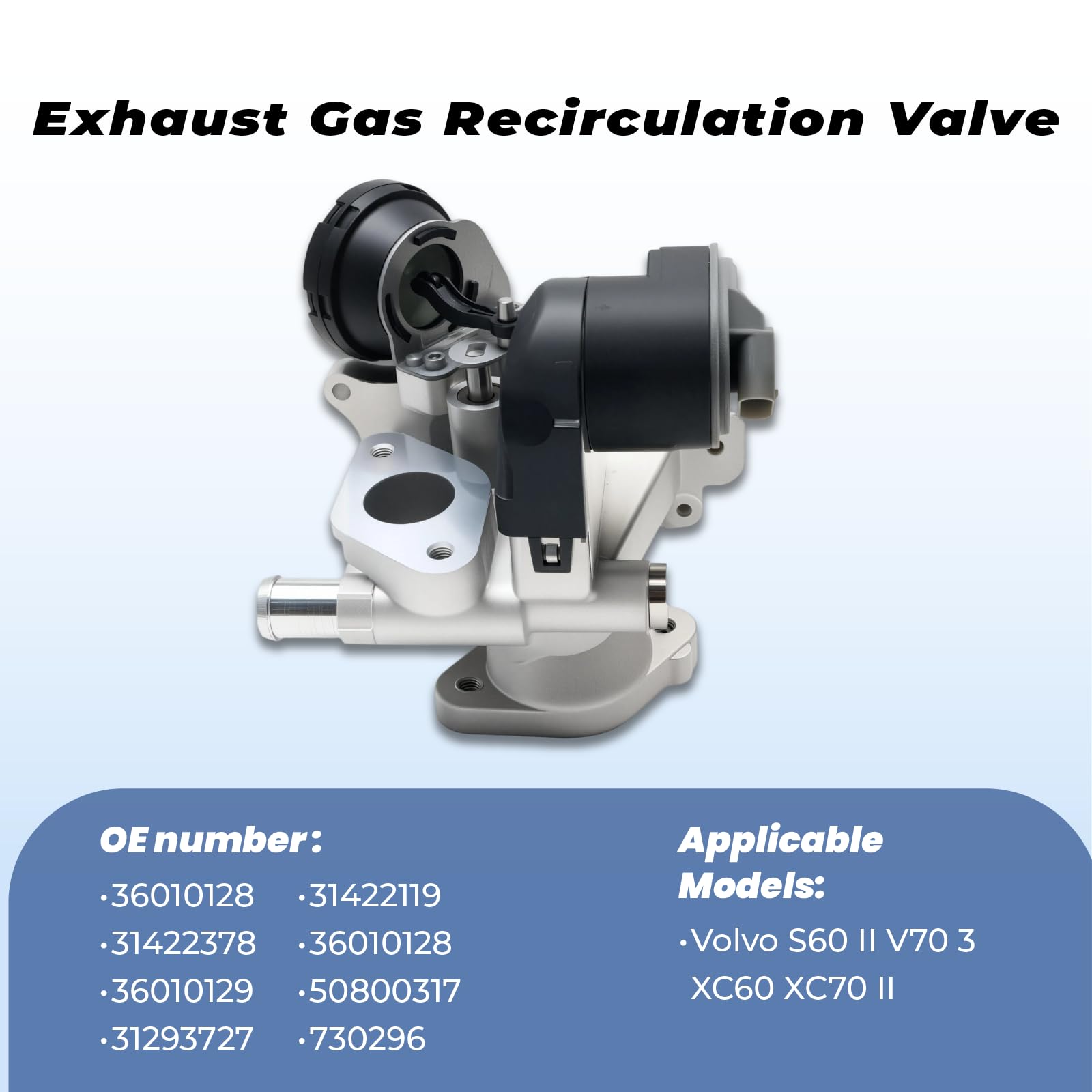 Kit Valvola AGR Raffreddatore Recircolo Gas di Scarico Compatibile per Volvo S60 II V70 3 XC60 XC70 II 36010128 Valvola EGR 31422378 360101