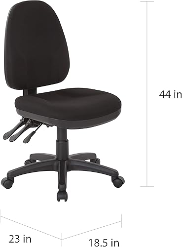 Miniatura 3 de Office Star Silla ergonómica de oficina de doble función con respaldo acolchado ajustable y soporte lumbar integrado, sin brazos, tela de vino de