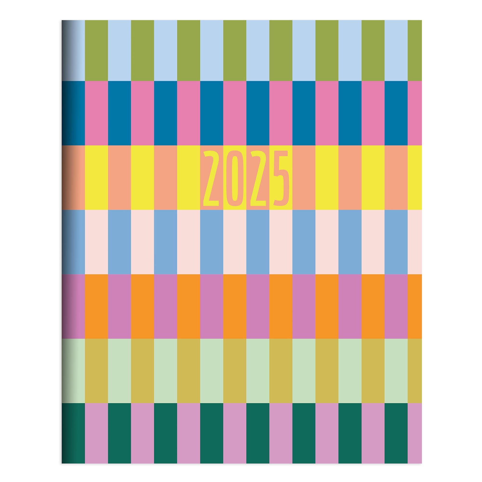 TF Publishing2025 Color Stacks Medium Monthly Planner - 2 Page Spreads - Large Calendar Grid & Planning Prompts - 12 Month Calendar for School & Work - Journal & Note Space - 6.5" x 8"