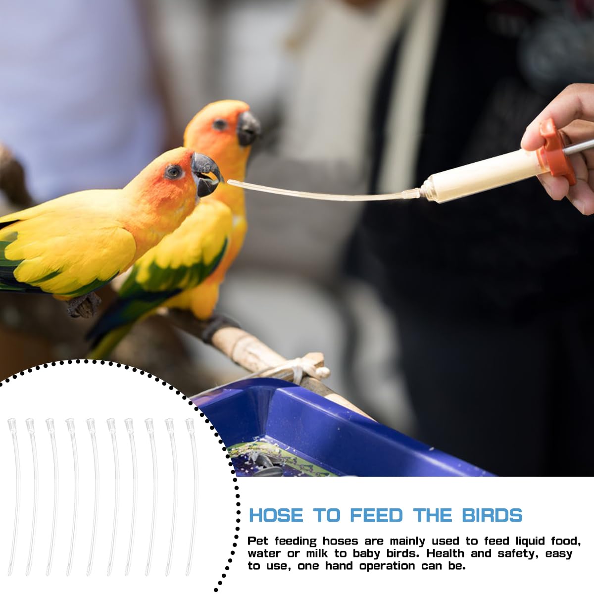 ZJIVQO 10 PCS Baby Bird Feeding Tubes,Transparent Young Birds Parrot Hose,12cm Soft Tubes 4mm Diameter Ideal for Budgerigar Feeding Essential Bird Care Supplies - Image 4