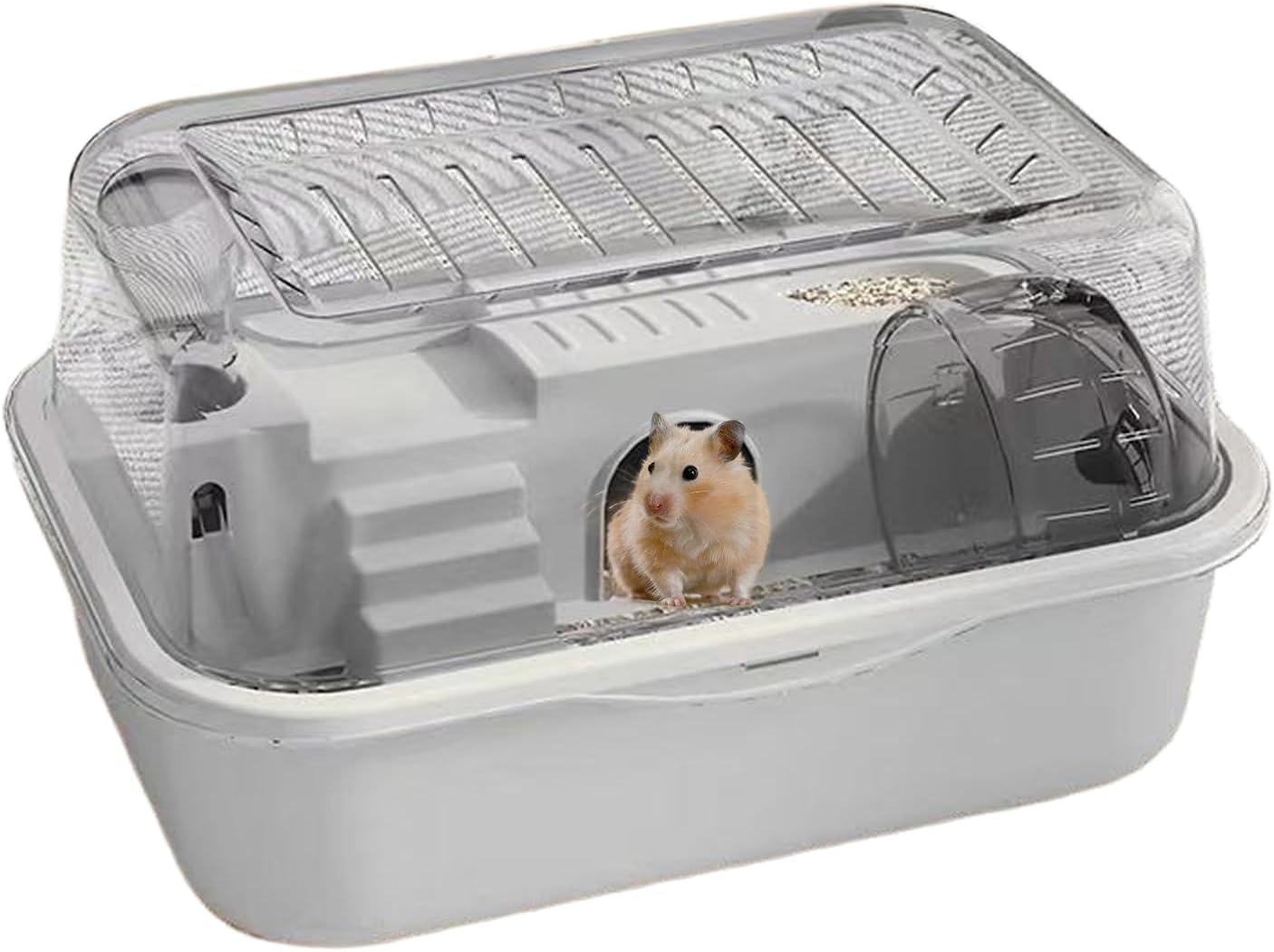 Multi-Floor Hamster Enclosure - Modular Platforms, Spacious Cage with Silent Wheels - Shelter | Chinchilla Gerbil Squirrel Habitat Portable Indoor Home