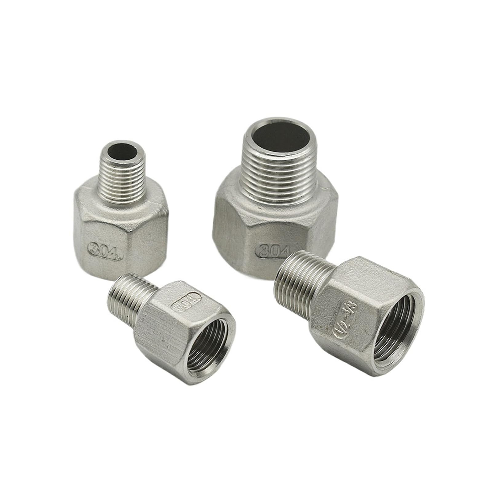 Conector De Tubería Reductor Hexagonal De Acero Inoxidable 304, Hembra A Macho BSP De 1/4", 3/8", 1/2", 3/4", 1", 1-1/4", 1-1/2", 2"(11l4 to 1l2 Inch)
