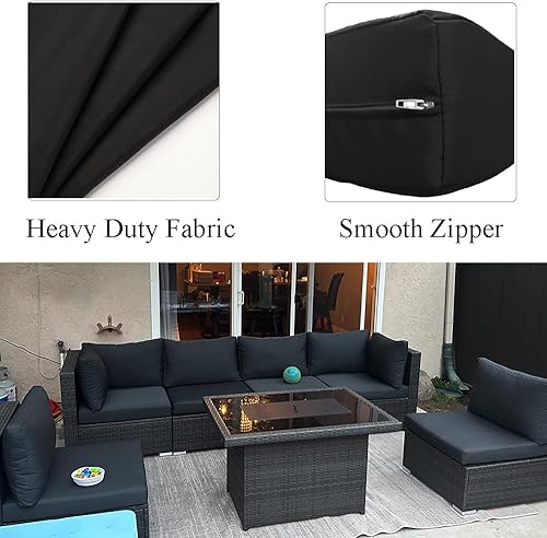 Miniatura 5 de Cojines para sillas de patio, resistentes al agua, para muebles de exterior, de espuma viscoelástica, juego de 4 cojines para muebles de patio